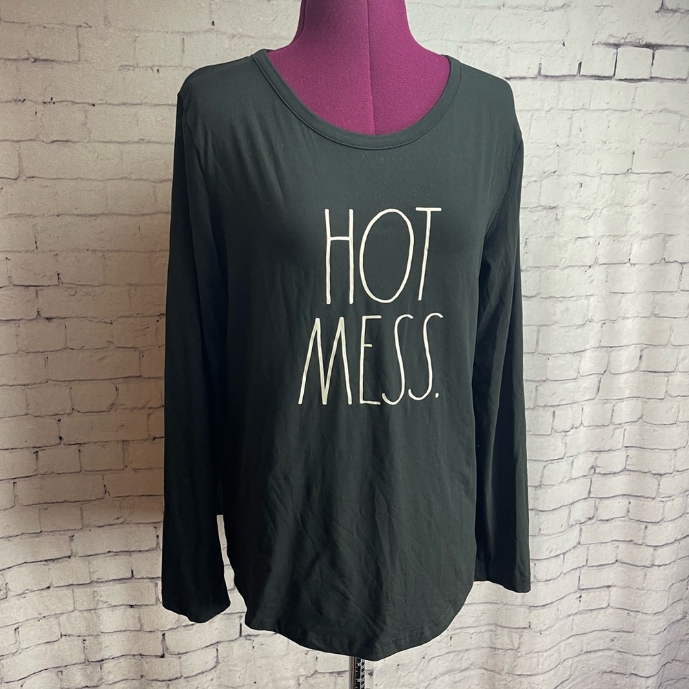 Rae Dunn size medium long sleeve pajama top hot mess